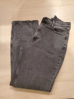 Abercrombie slim straight ultra high rise Curve Love Black fade wash